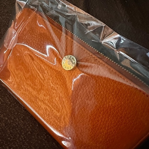 Furla Credit Card Zip Wallet Gently Preloved Tangerine Genuine Leather - Picture 13 of 13